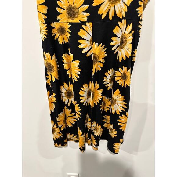 Unique Size 8 Spaghetti Strap Mini A-Line Dress Sunflower Floral Yellow Summer - Picture 4 of 10